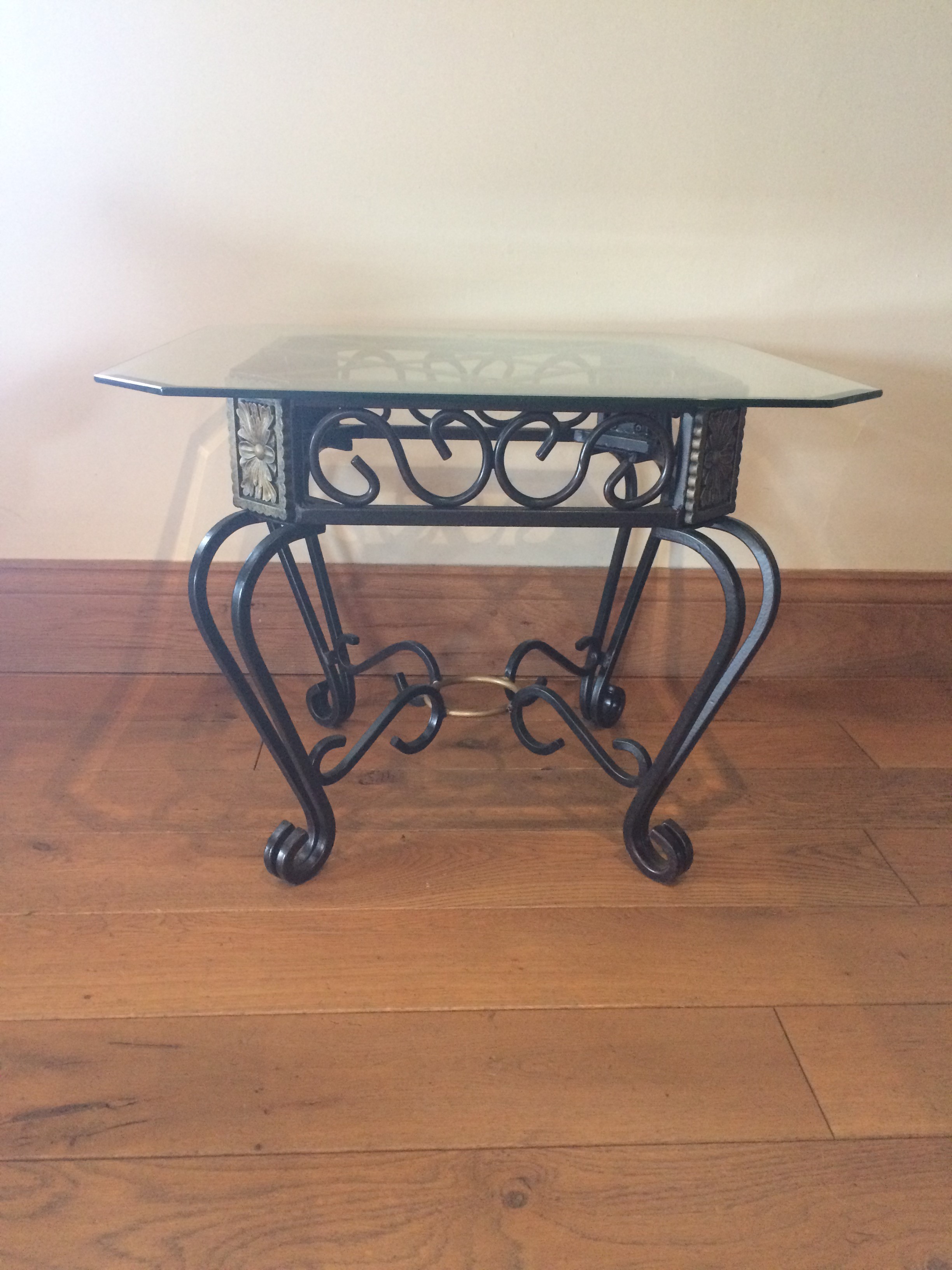 Metal Legged Glass Top Table